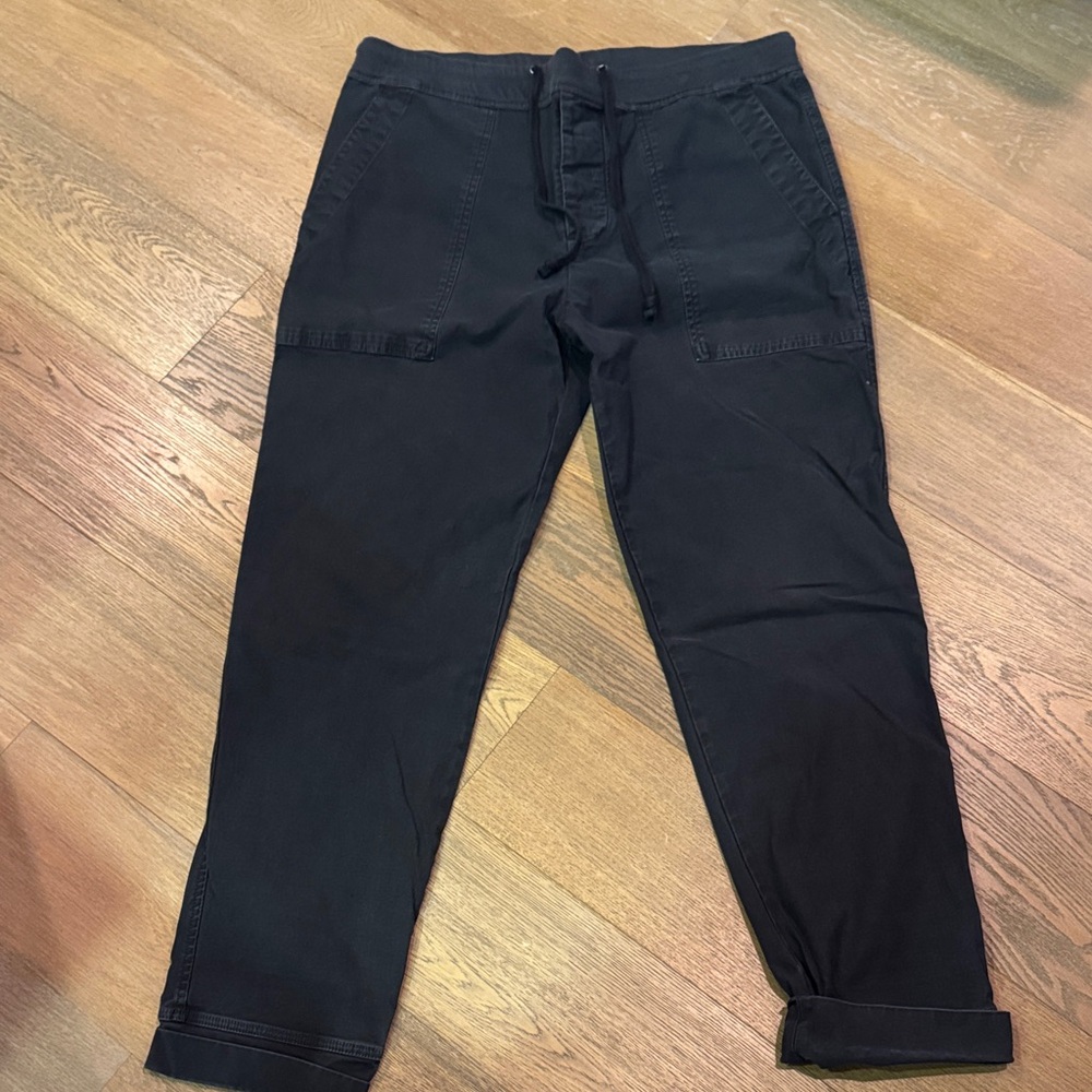 James Perse Black Cargo Drawstring Pants